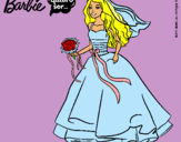 Dibujo Barbie vestida de novia pintado por bunny