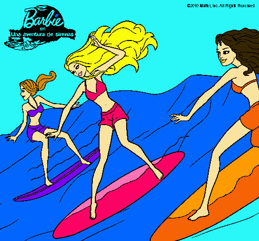 Dibujo Barbie de nuevo con sus amigas pintado por giza
