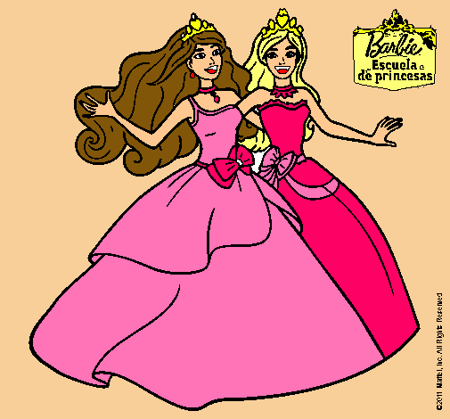 Dibujo Barbie y su amiga súper felices pintado por noelia01