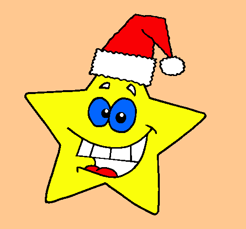 Dibujo estrella de navidad pintado por chofi