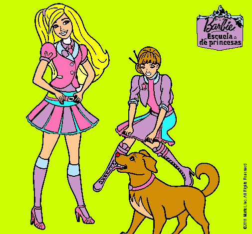 Barbie con su perrito y una amiga