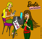 Dibujo Barbie y su hermana merendando pintado por dominique1