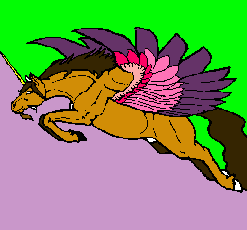 Dibujo Unicornio alado pintado por palithax