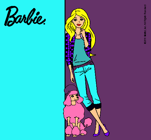 Barbie con cazadora de cuadros