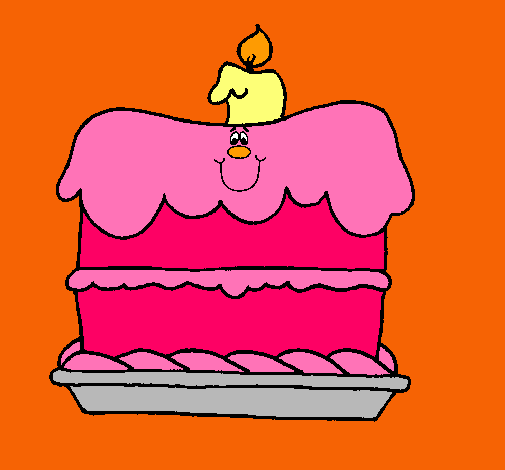 Dibujo Pastel de cumpleaños pintado por valen10