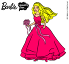 Dibujo Barbie vestida de novia pintado por yayaya