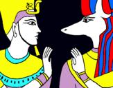Dibujo Ramsés y Anubis pintado por BOGDAN
