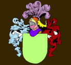 Dibujo Escudo de armas y casco pintado por adolfo
