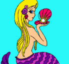 Dibujo Sirena y perla pintado por circiuxx