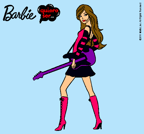 Dibujo Barbie la rockera pintado por ainho