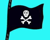 Dibujo Bandera pirata pintado por palomai