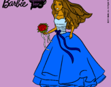 Dibujo Barbie vestida de novia pintado por josefina