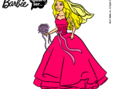 Dibujo Barbie vestida de novia pintado por Casamiento