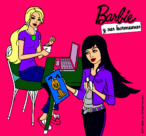 Dibujo De Barbie Y Su Hermana Merendando Pintado Por Cccccccccccc En Dibujos Net El D A