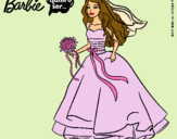 Dibujo Barbie vestida de novia pintado por ainho