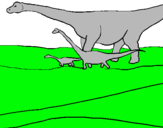 Dibujo Familia de Braquiosaurios pintado por nnnnn