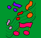 Dibujo Notas en la escala musical pintado por lili1234