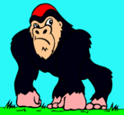 Dibujo Gorila pintado por feloncho