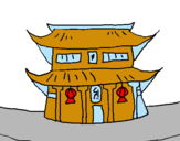 Dibujo Templo japonés pintado por vvvvvvvvvvvv