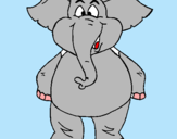 Dibujo Elefante contento pintado por vishegas