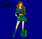 Dibujo Barbie rockera pintado por rocker