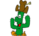 Dibujo Cactus con sombrero pintado por MAGM