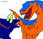 Dibujo Lucha de dinosaurios pintado por jjjjjjjjmmmm