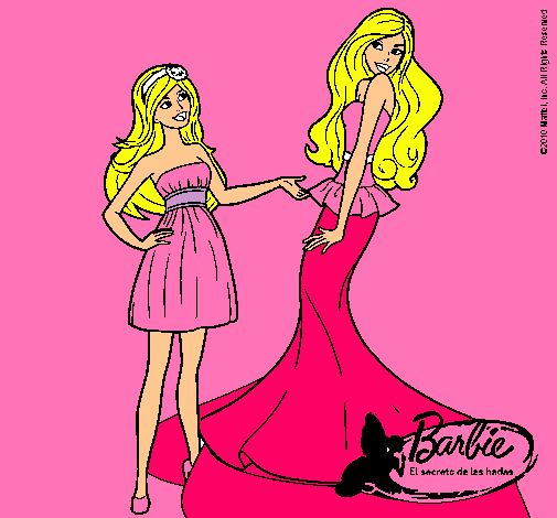 Dibujo Barbie estrena vestido pintado por chelita111097