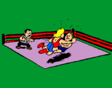Dibujo Lucha en el ring pintado por rockbros