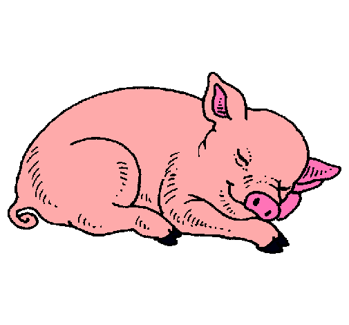 Dibujo Cerdo durmiendo pintado por juane