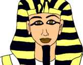 Dibujo Tutankamon pintado por egipcio