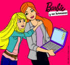 Dibujo El nuevo portátil de Barbie pintado por she-she