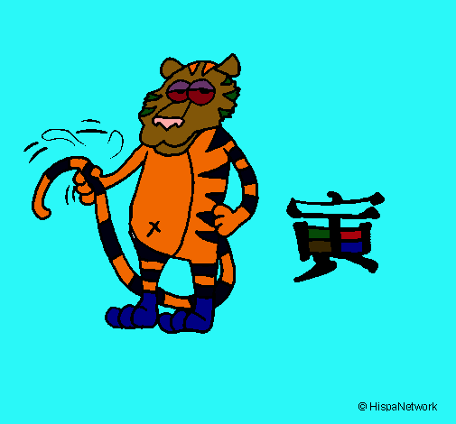 Dibujo Tigre pintado por Geran