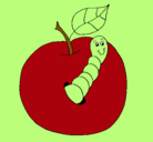 Dibujo Manzana con gusano pintado por dfdhdfshdf15