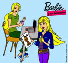 Dibujo Barbie y su hermana merendando pintado por Andreitajaja