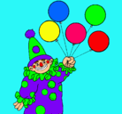 Dibujo Payaso con globos pintado por lutu