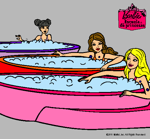 Barbie y sus amigas en el jacuzzi