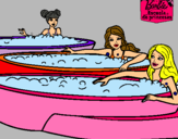 Dibujo Barbie y sus amigas en el jacuzzi pintado por lala49