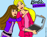 Dibujo El nuevo portátil de Barbie pintado por lala49