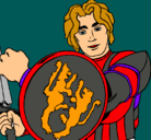 Dibujo Caballero con escudo de león pintado por archisofi
