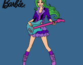 Dibujo Barbie guitarrista pintado por KIMYJOJO