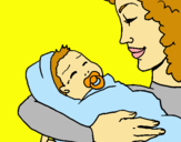 Dibujo Madre con su bebe II pintado por klhlokjhj