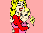 Dibujo Madre e hija abrazadas pintado por Joviithaa
