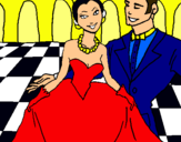 Dibujo Princesa y príncipe en el baile pintado por mgjfkhfjjfkf