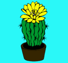 Dibujo Cactus con flor pintado por leis