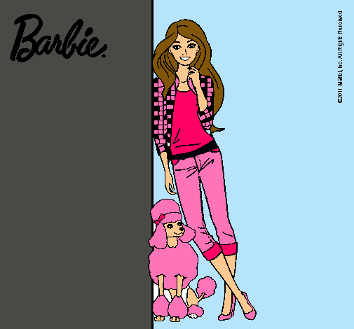 Barbie con cazadora de cuadros