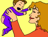 Dibujo Madre con su bebe pintado por melissa001