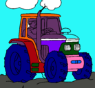 Dibujo Tractor en funcionamiento pintado por ALANCITO