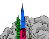 Dibujo Lanzamiento cohete pintado por GORILlA