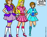 Dibujo Barbie y sus compañeros de equipo pintado por tabita40